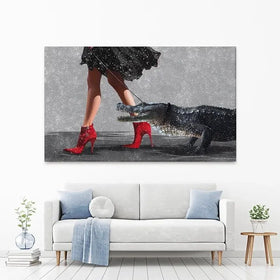 Woman With Crocodile Canvas Print Woman With Crocodile Canvas Print wall art product Svetlana Aleynikova