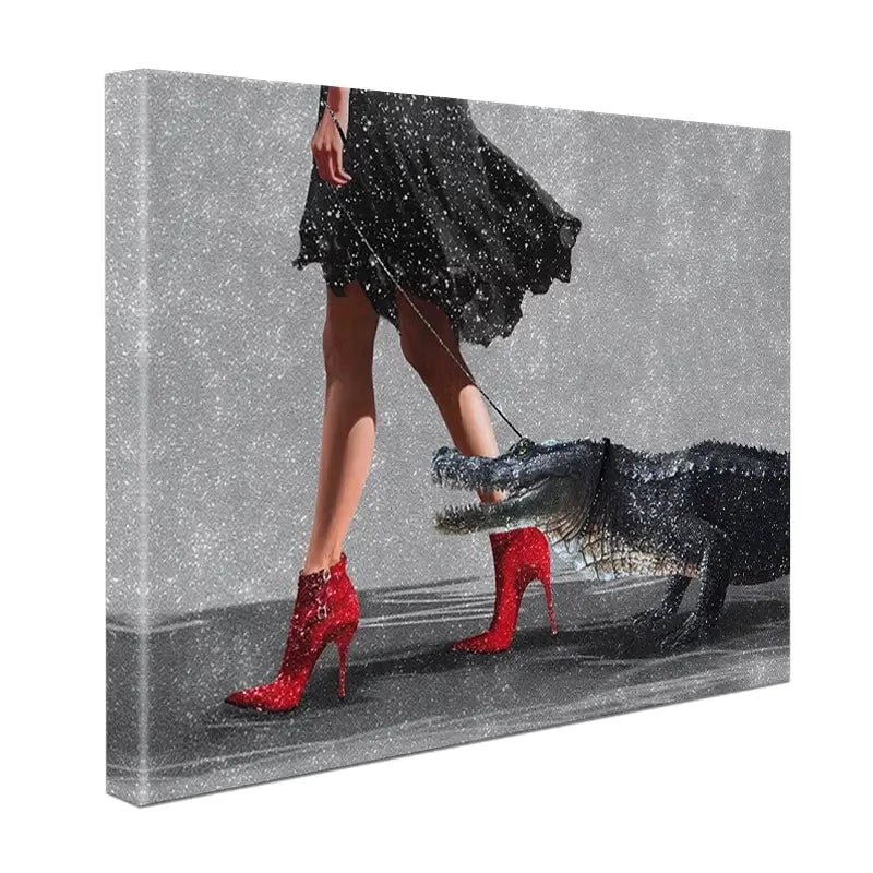 Woman With Crocodile Canvas Print Woman With Crocodile Canvas Print wall art product Svetlana Aleynikova