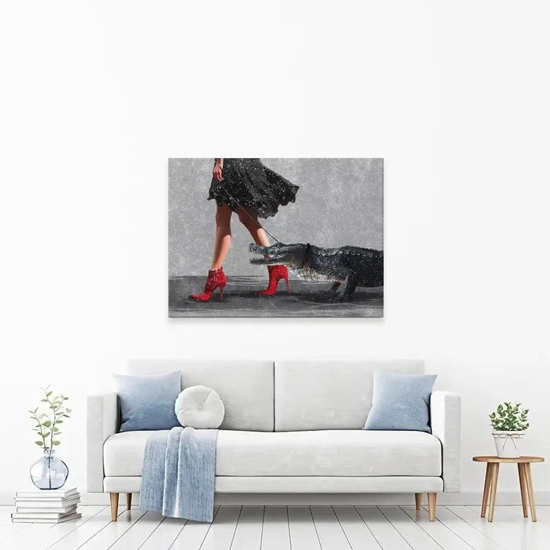 Woman With Crocodile Canvas Print Woman With Crocodile Canvas Print wall art product Svetlana Aleynikova