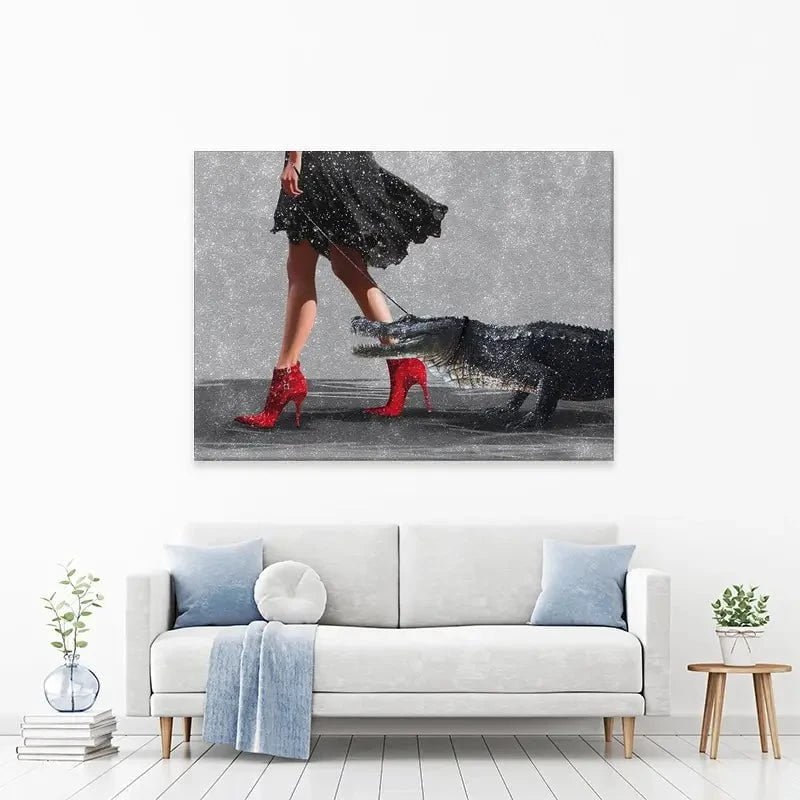 Woman With Crocodile Canvas Print Woman With Crocodile Canvas Print wall art product Svetlana Aleynikova