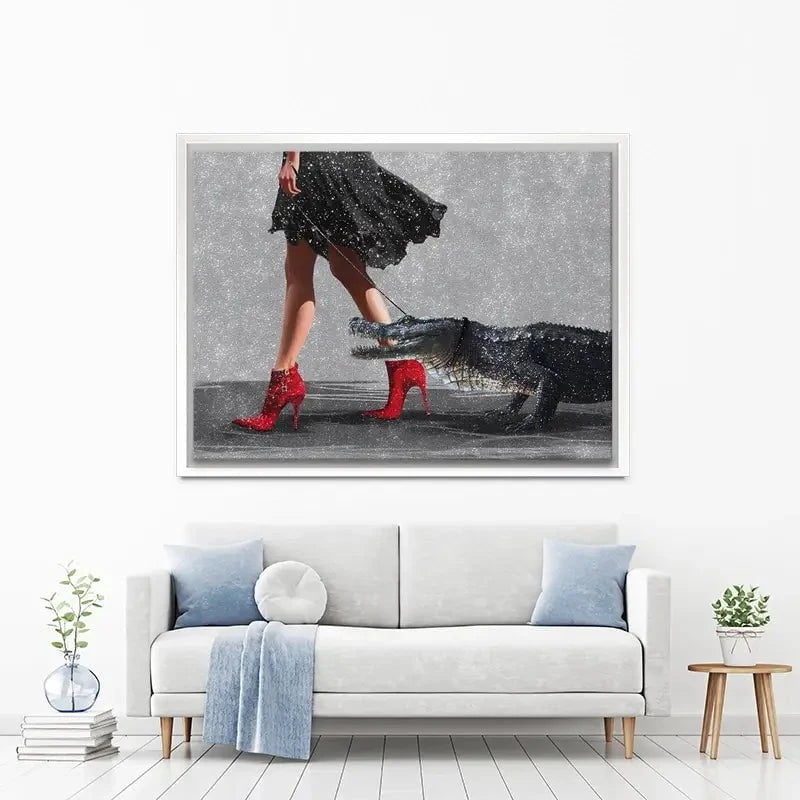 Woman With Crocodile Canvas Print Woman With Crocodile Canvas Print wall art product Svetlana Aleynikova