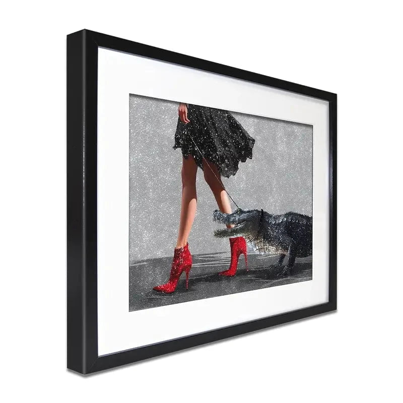 Woman With Crocodile Framed Art Print Woman With Crocodile Framed Art Print wall art product Svetlana Aleynikova