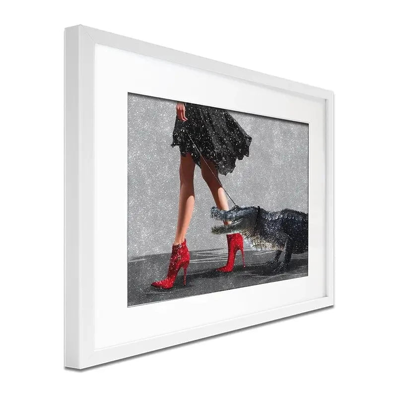 Woman With Crocodile Framed Art Print Woman With Crocodile Framed Art Print wall art product Svetlana Aleynikova