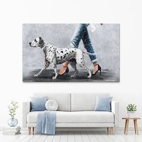 Woman With Dalmation Canvas Print Woman With Dalmation Canvas Print wall art product Svetlana Aleynikova