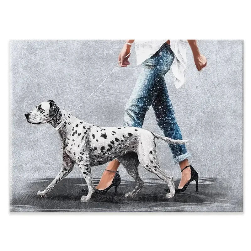 Woman With Dalmation Canvas Print Woman With Dalmation Canvas Print wall art product Svetlana Aleynikova