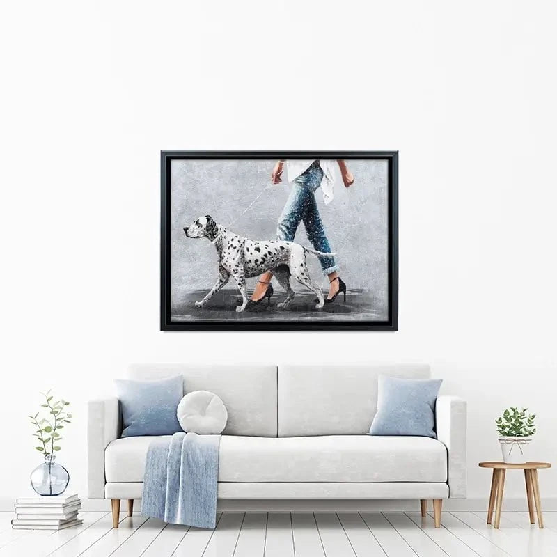 Woman With Dalmation Canvas Print Woman With Dalmation Canvas Print wall art product Svetlana Aleynikova