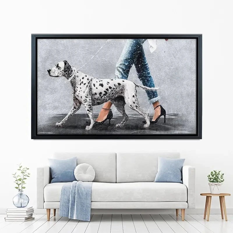 Woman With Dalmation Canvas Print Woman With Dalmation Canvas Print wall art product Svetlana Aleynikova