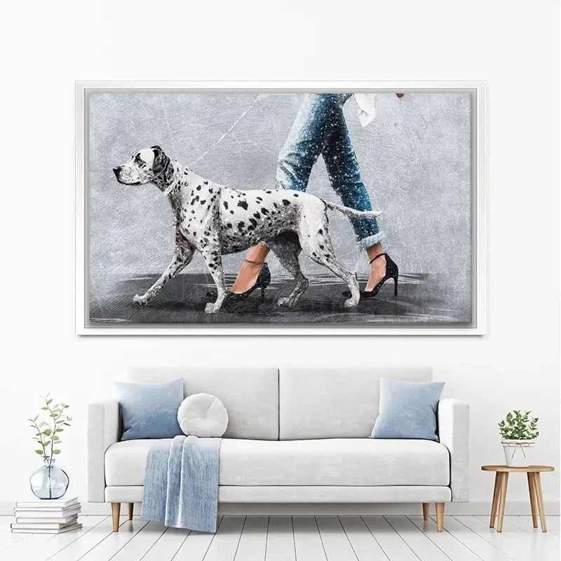Woman With Dalmation Canvas Print Woman With Dalmation Canvas Print wall art product Svetlana Aleynikova