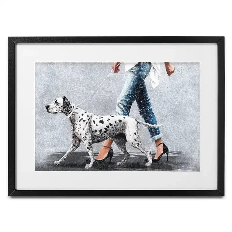 Woman With Dalmation Framed Art Print Woman With Dalmation Framed Art Print wall art product Svetlana Aleynikova