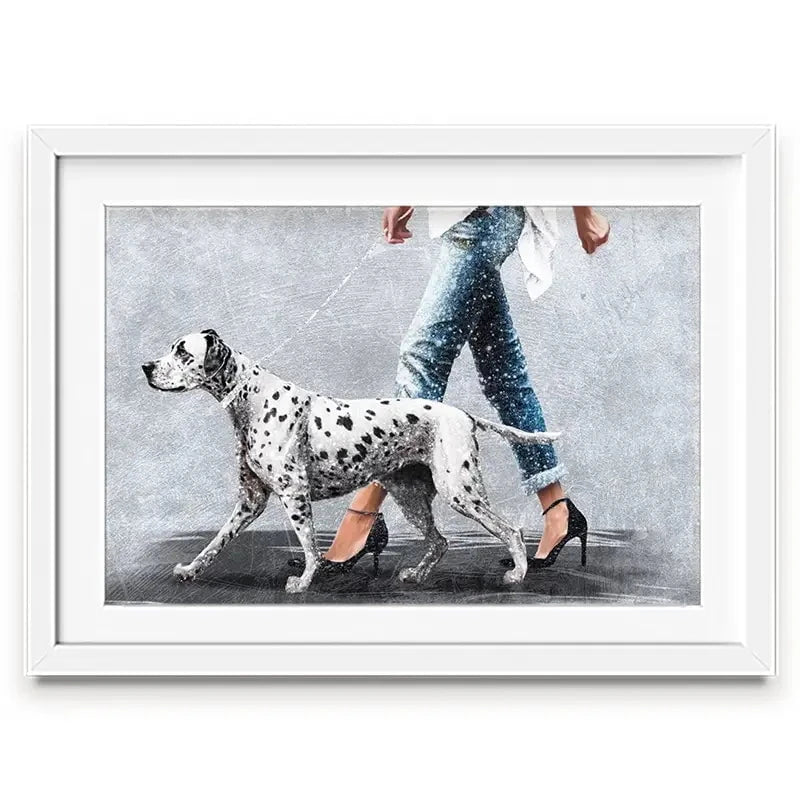 Woman With Dalmation Framed Art Print Woman With Dalmation Framed Art Print wall art product Svetlana Aleynikova