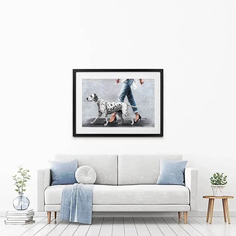 Woman With Dalmation Framed Art Print Woman With Dalmation Framed Art Print wall art product Svetlana Aleynikova