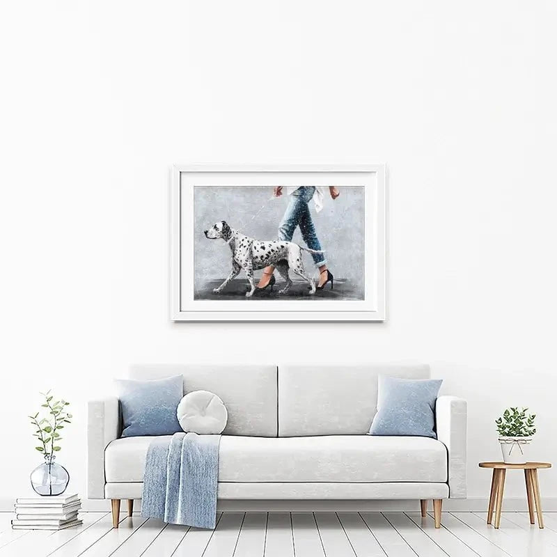 Woman With Dalmation Framed Art Print Woman With Dalmation Framed Art Print wall art product Svetlana Aleynikova