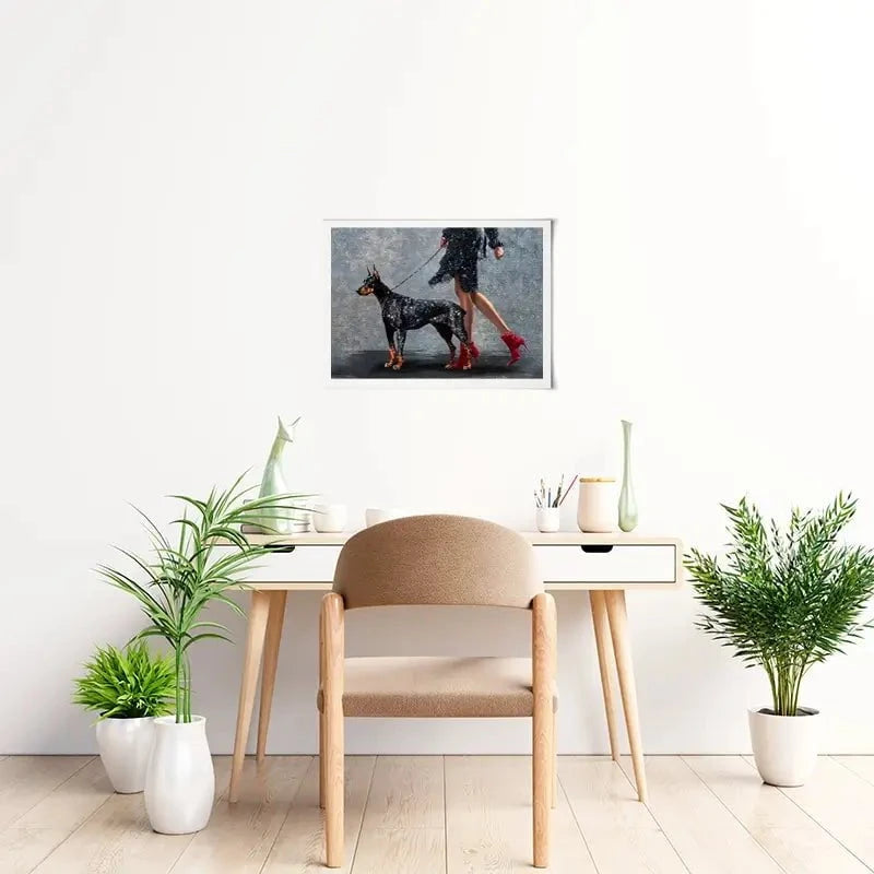 Woman With Doberman Art Print Woman With Doberman Art Print wall art product Svetlana Aleynikova
