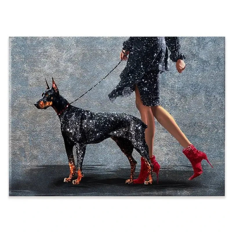 Woman With Doberman Canvas Print Woman With Doberman Canvas Print wall art product Svetlana Aleynikova