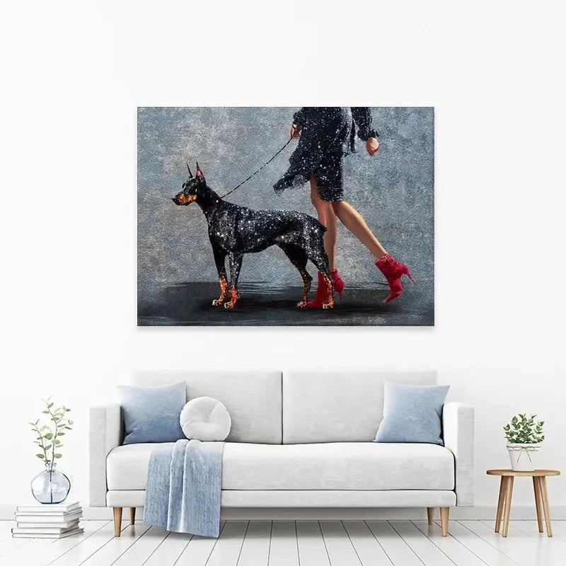 Woman With Doberman Canvas Print Woman With Doberman Canvas Print wall art product Svetlana Aleynikova