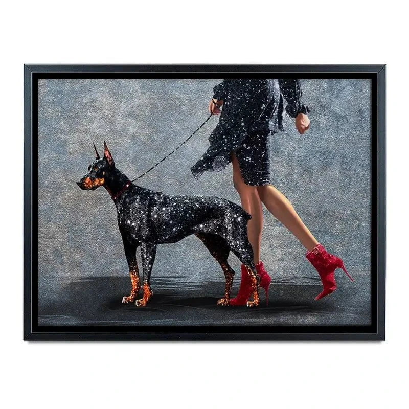 Woman With Doberman Canvas Print Woman With Doberman Canvas Print wall art product Svetlana Aleynikova