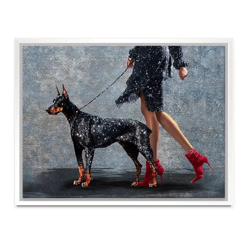 Woman With Doberman Canvas Print Woman With Doberman Canvas Print wall art product Svetlana Aleynikova