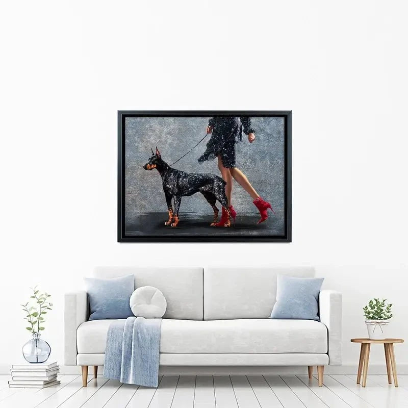 Woman With Doberman Canvas Print Woman With Doberman Canvas Print wall art product Svetlana Aleynikova