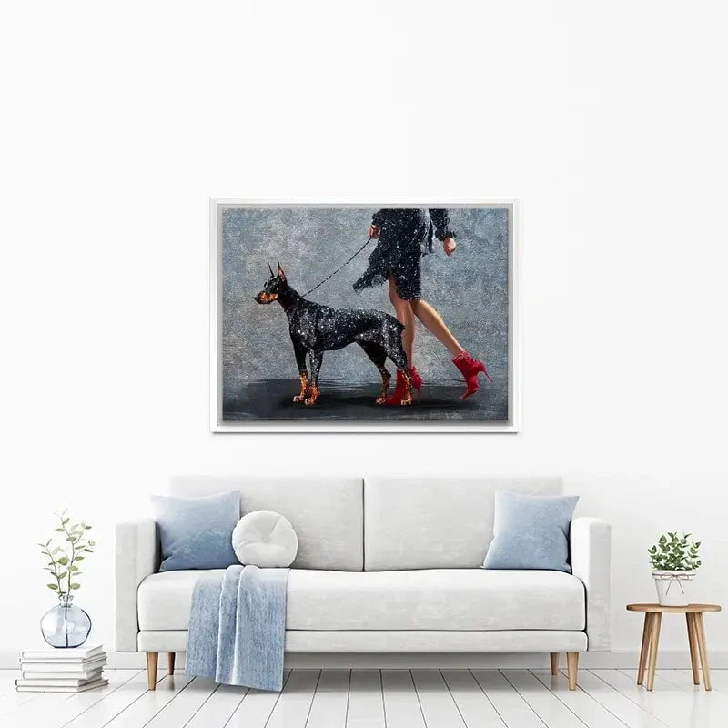 Woman With Doberman Canvas Print Woman With Doberman Canvas Print wall art product Svetlana Aleynikova