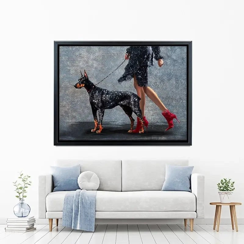 Woman With Doberman Canvas Print Woman With Doberman Canvas Print wall art product Svetlana Aleynikova