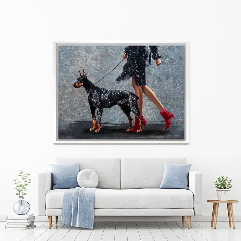 Woman With Doberman Canvas Print Woman With Doberman Canvas Print wall art product Svetlana Aleynikova