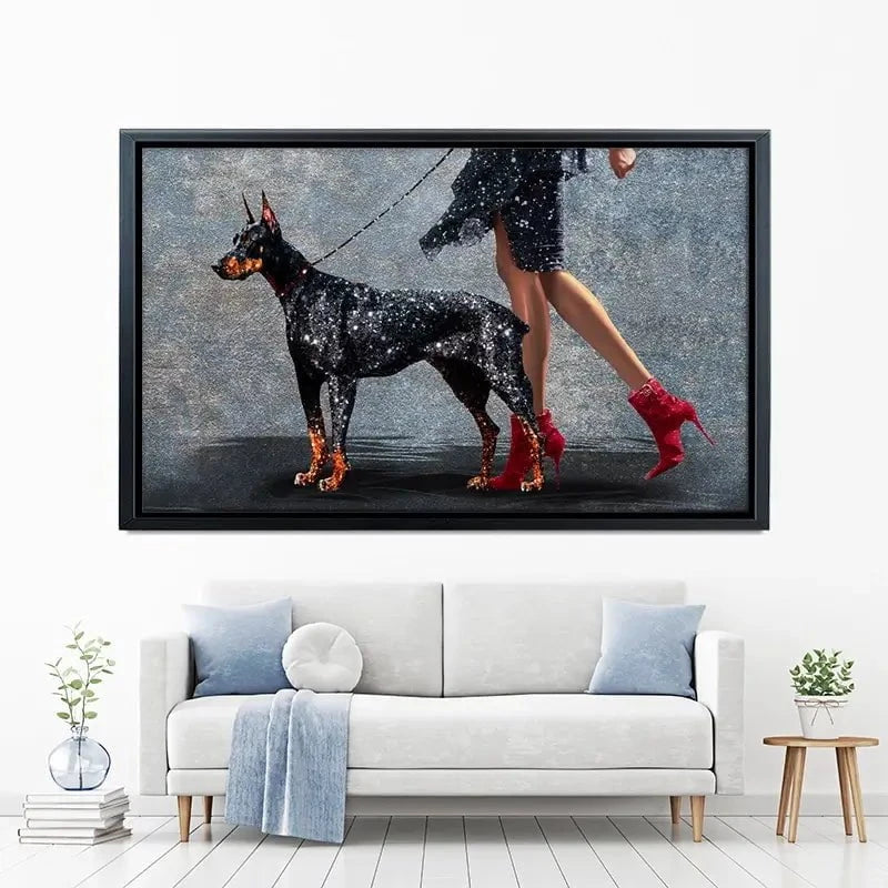 Woman With Doberman Canvas Print Woman With Doberman Canvas Print wall art product Svetlana Aleynikova