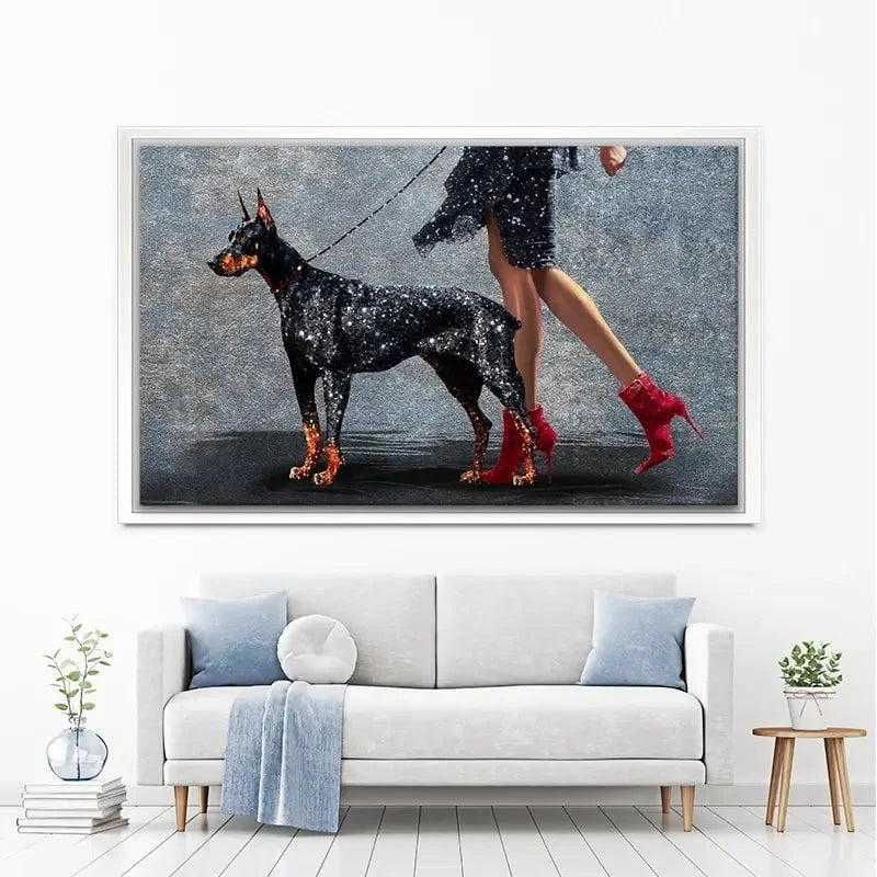Woman With Doberman Canvas Print Woman With Doberman Canvas Print wall art product Svetlana Aleynikova