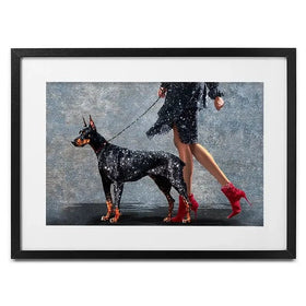 Woman With Doberman Framed Art Print Woman With Doberman Framed Art Print wall art product Svetlana Aleynikova