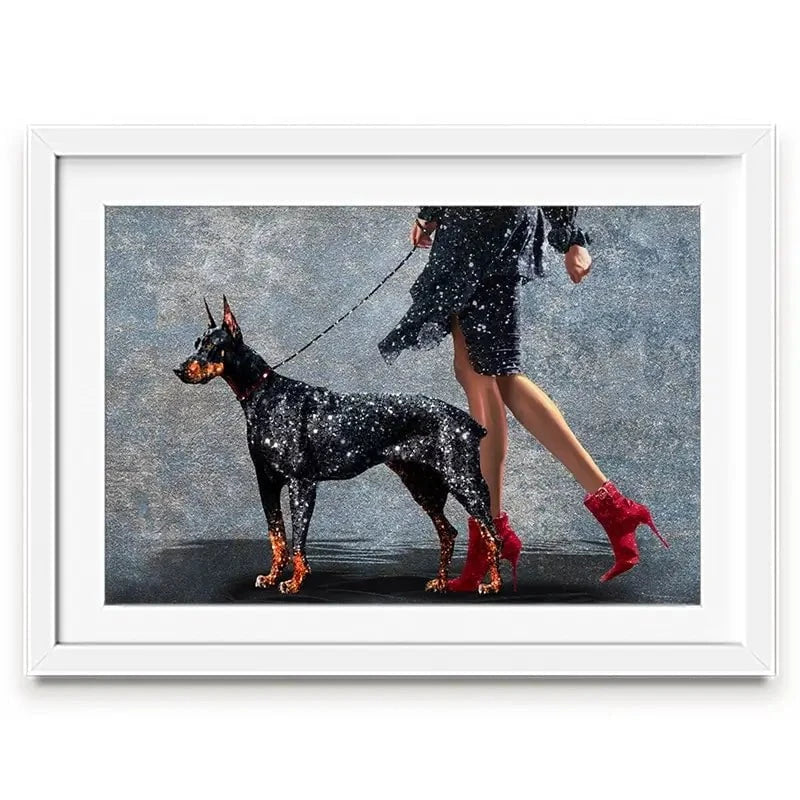 Woman With Doberman Framed Art Print Woman With Doberman Framed Art Print wall art product Svetlana Aleynikova