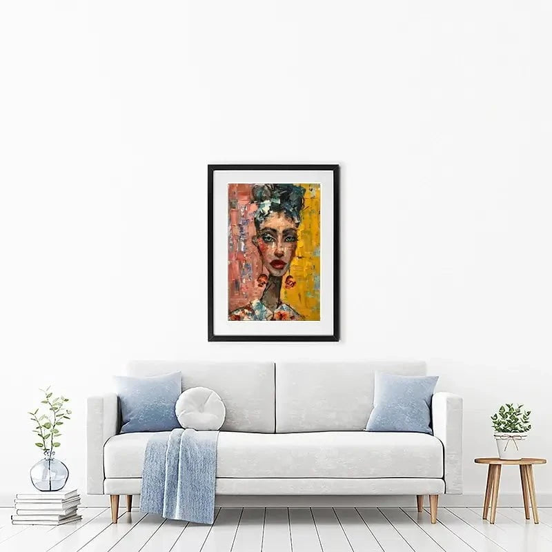 Woman With Earrings Framed Art Print Woman With Earrings Framed Art Print wall art product Elena Avanesova