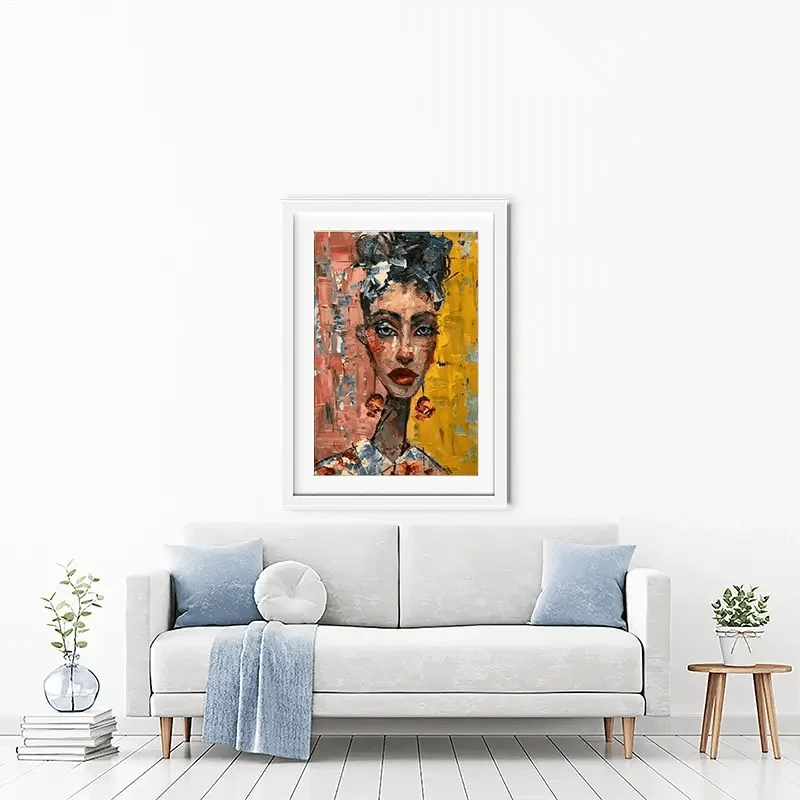 Woman With Earrings Framed Art Print Woman With Earrings Framed Art Print wall art product Elena Avanesova
