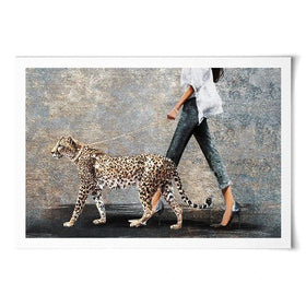 Woman With Leopard Art Print Woman With Leopard Art Print wall art product Svetlana Aleynikova