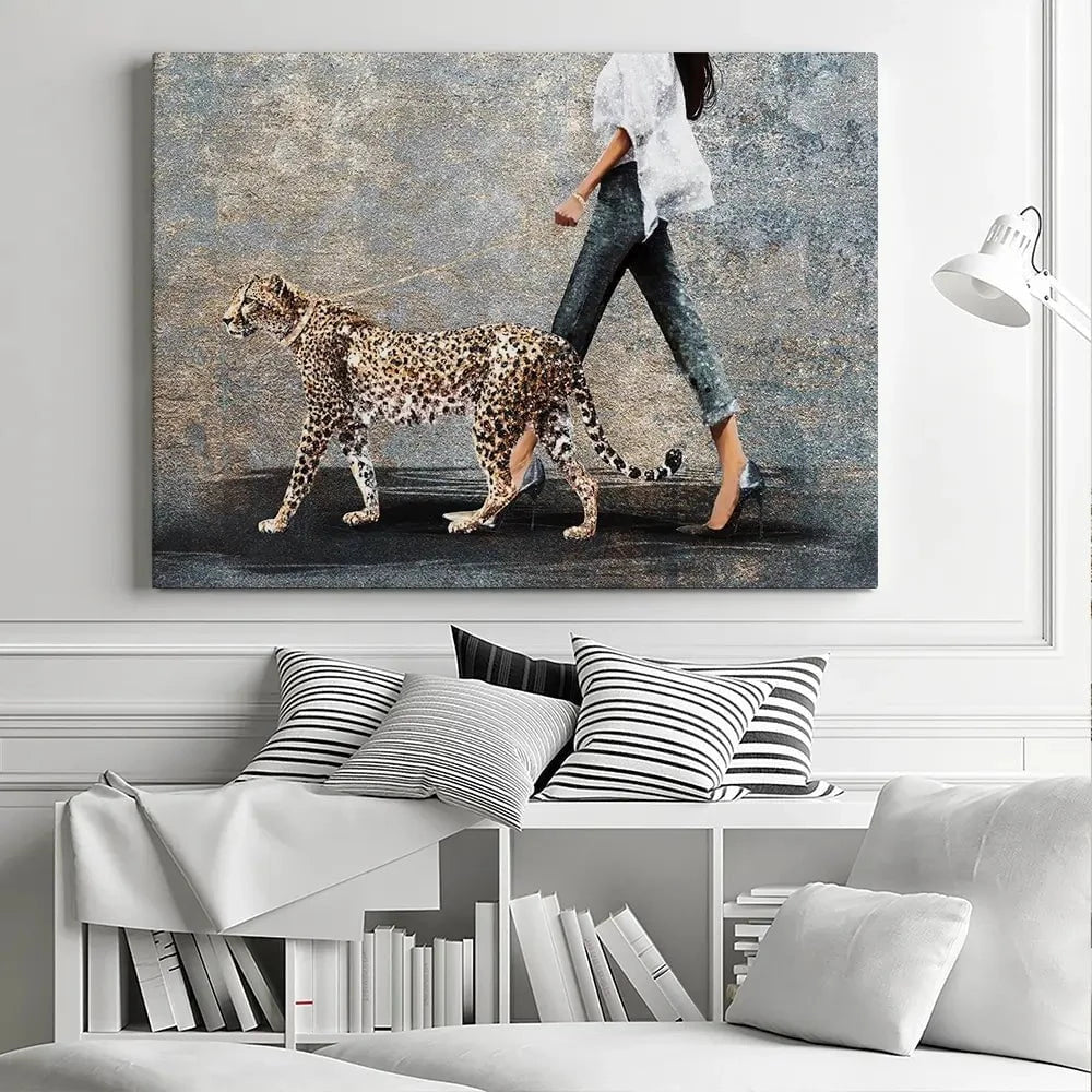 Woman With Leopard Canvas Print Woman With Leopard Canvas Print wall art product Svetlana Aleynikova