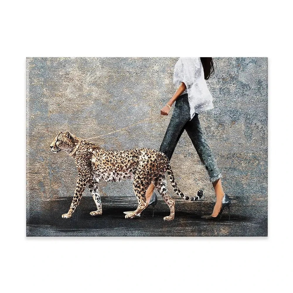 Woman With Leopard Canvas Print Woman With Leopard Canvas Print wall art product Svetlana Aleynikova