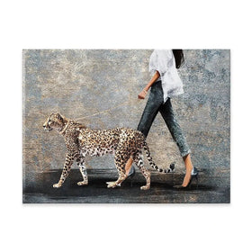 Woman With Leopard Canvas Print Woman With Leopard Canvas Print wall art product Svetlana Aleynikova