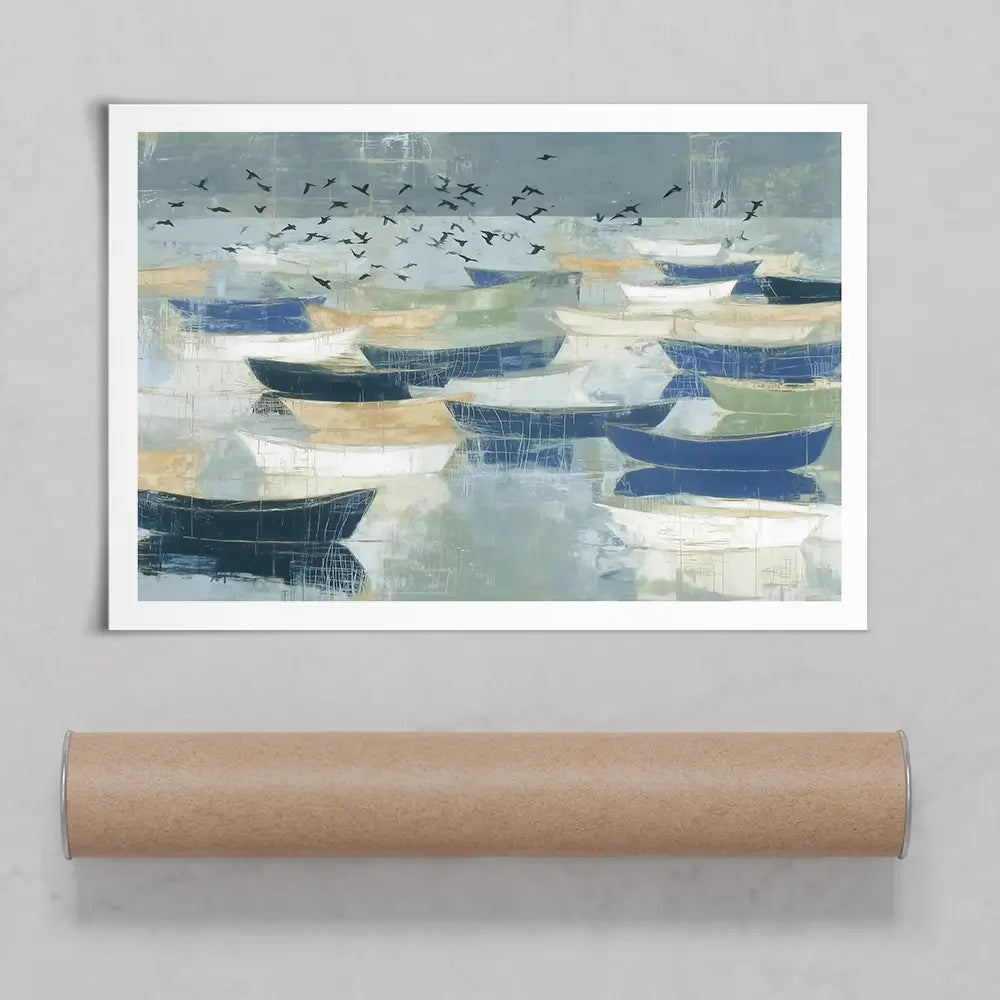 Wooden Fishing Fleet Art Print Wooden Fishing Fleet Art Print wall art product Chromatic Storm Studio