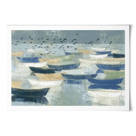 Wooden Fishing Fleet Art Print Wooden Fishing Fleet Art Print wall art product Chromatic Storm Studio
