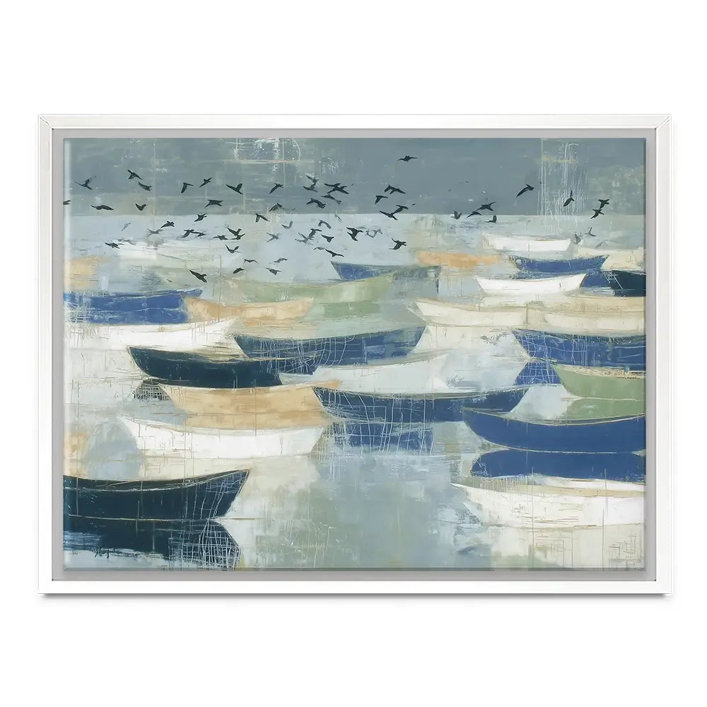 Wooden Fishing Fleet Canvas Print Wooden Fishing Fleet Canvas Print wall art product Chromatic Storm Studio