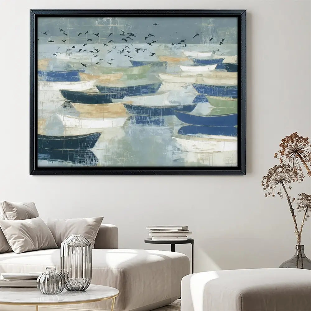 Wooden Fishing Fleet Canvas Print Wooden Fishing Fleet Canvas Print wall art product Chromatic Storm Studio