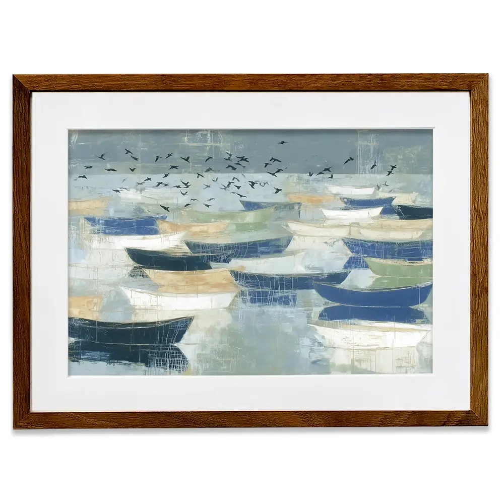 Wooden Fishing Fleet Framed Art Print Wooden Fishing Fleet Framed Art Print wall art product Chromatic Storm Studio