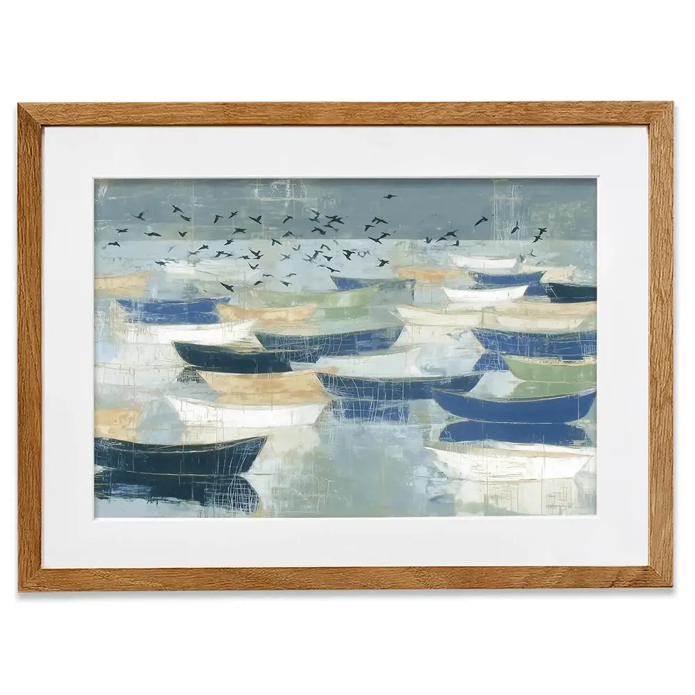 Wooden Fishing Fleet Framed Art Print Wooden Fishing Fleet Framed Art Print wall art product Chromatic Storm Studio