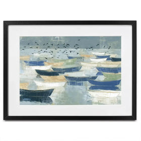 Wooden Fishing Fleet Framed Art Print Wooden Fishing Fleet Framed Art Print wall art product Chromatic Storm Studio