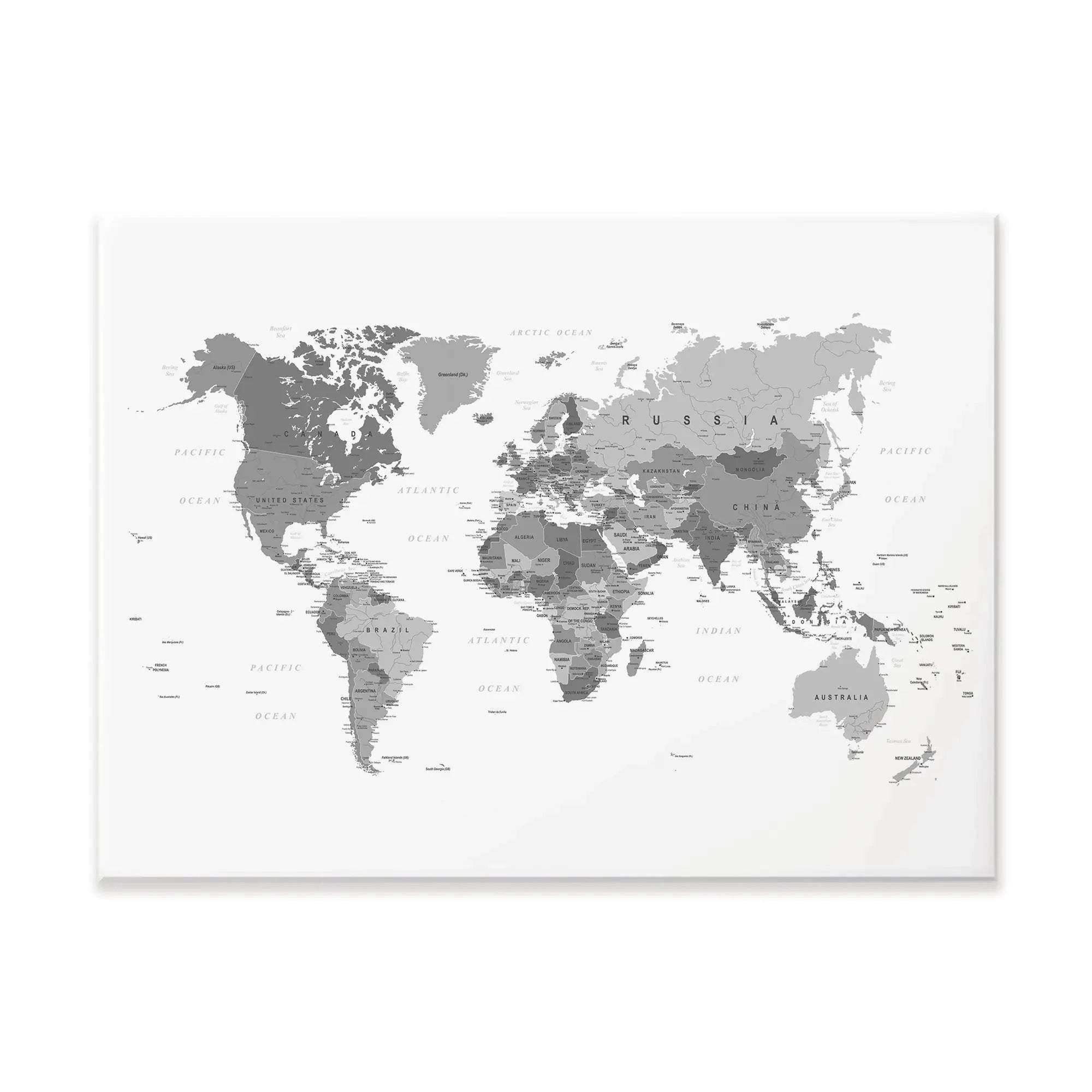 World Map Black & White Canvas Print World Map Black & White Canvas Print | World map canvas artwork wall art product H Goossens