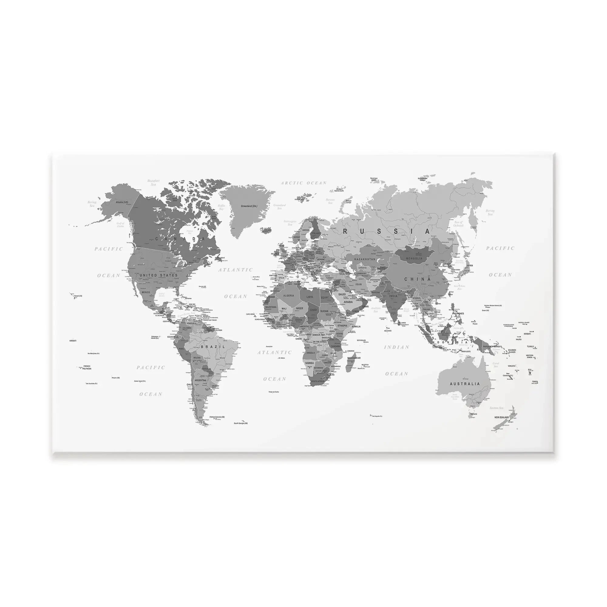 World Map Black & White Canvas Print World Map Black & White Canvas Print | World map canvas artwork wall art product H Goossens