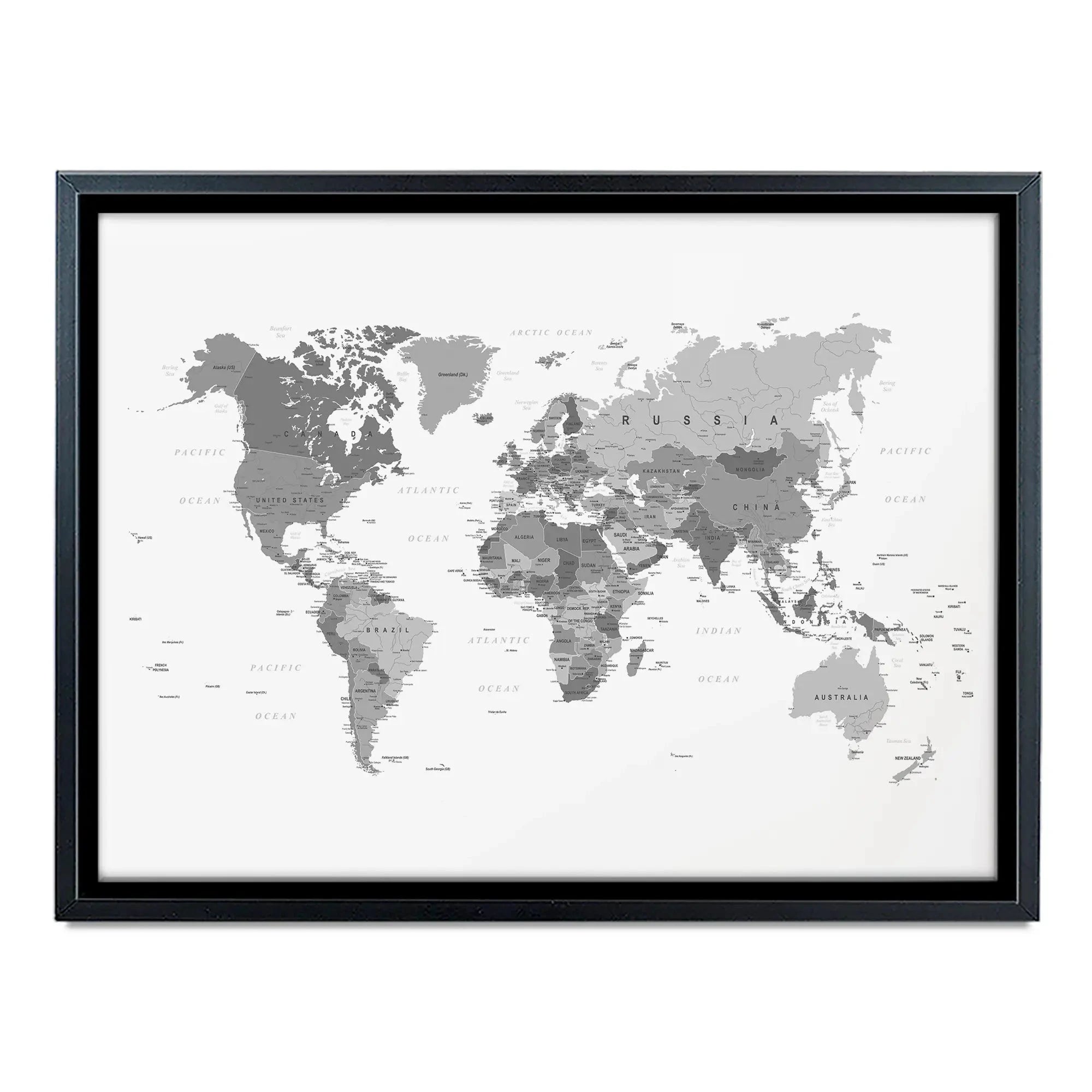 World Map Black & White Canvas Print World Map Black & White Canvas Print | World map canvas artwork wall art product H Goossens