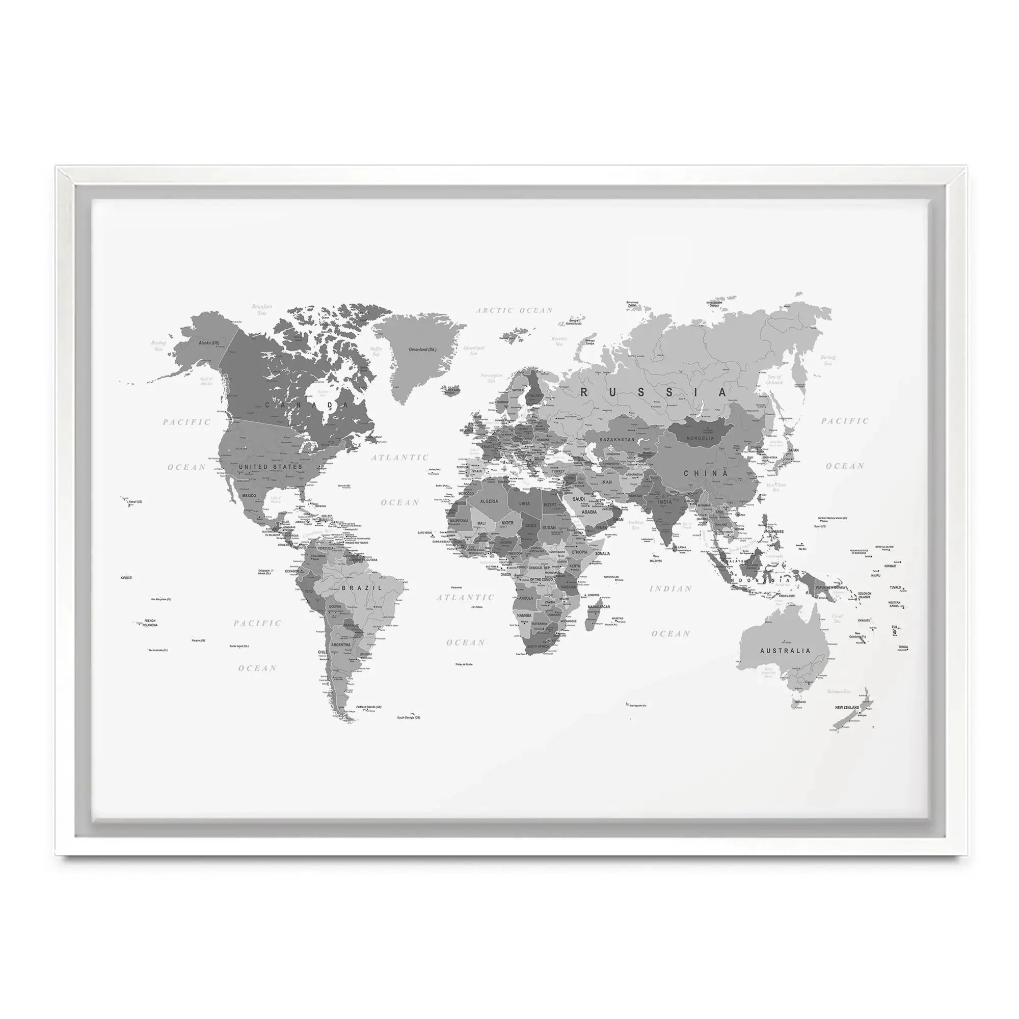 World Map Black & White Canvas Print World Map Black & White Canvas Print | World map canvas artwork wall art product H Goossens