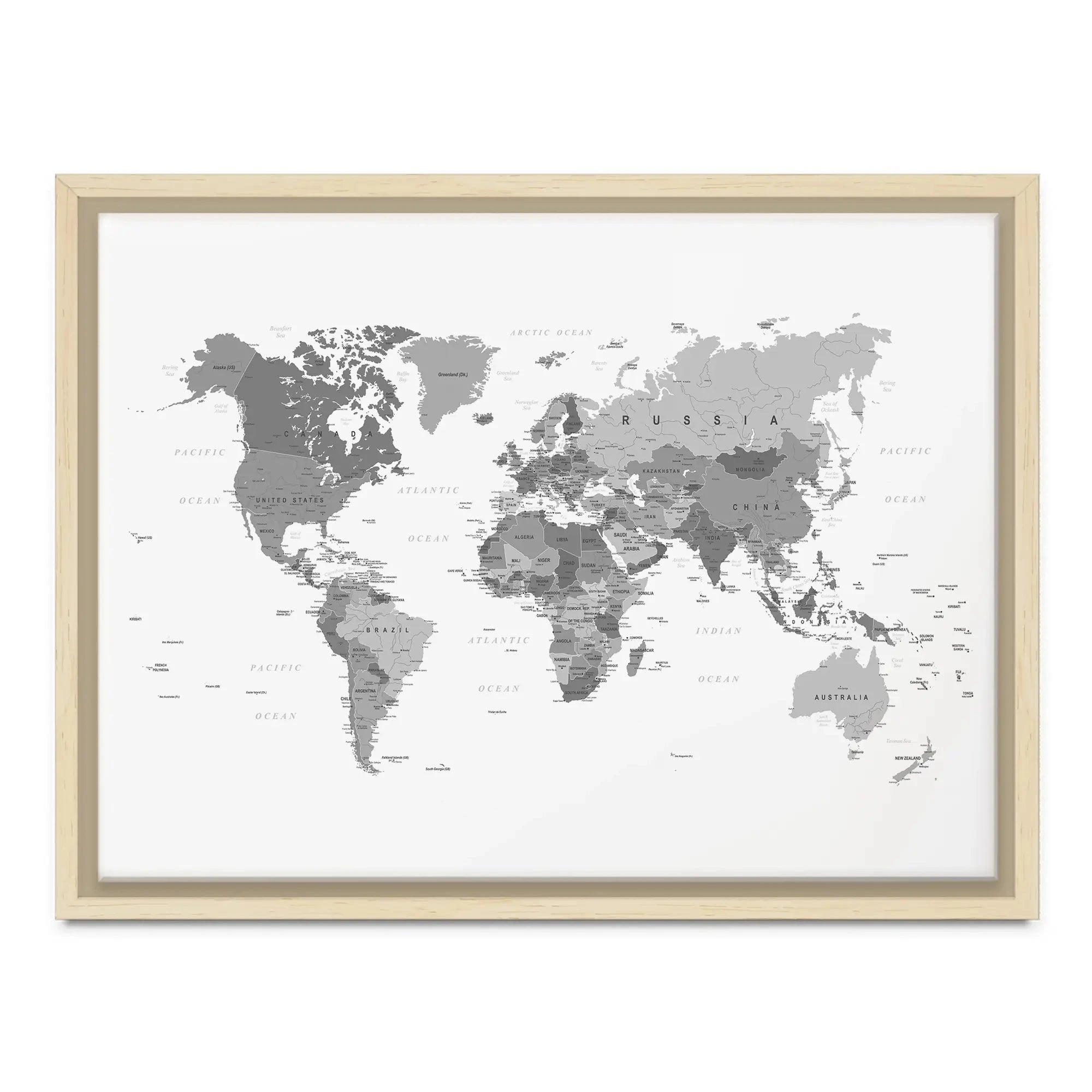 World Map Black & White Canvas Print World Map Black & White Canvas Print | World map canvas artwork wall art product H Goossens