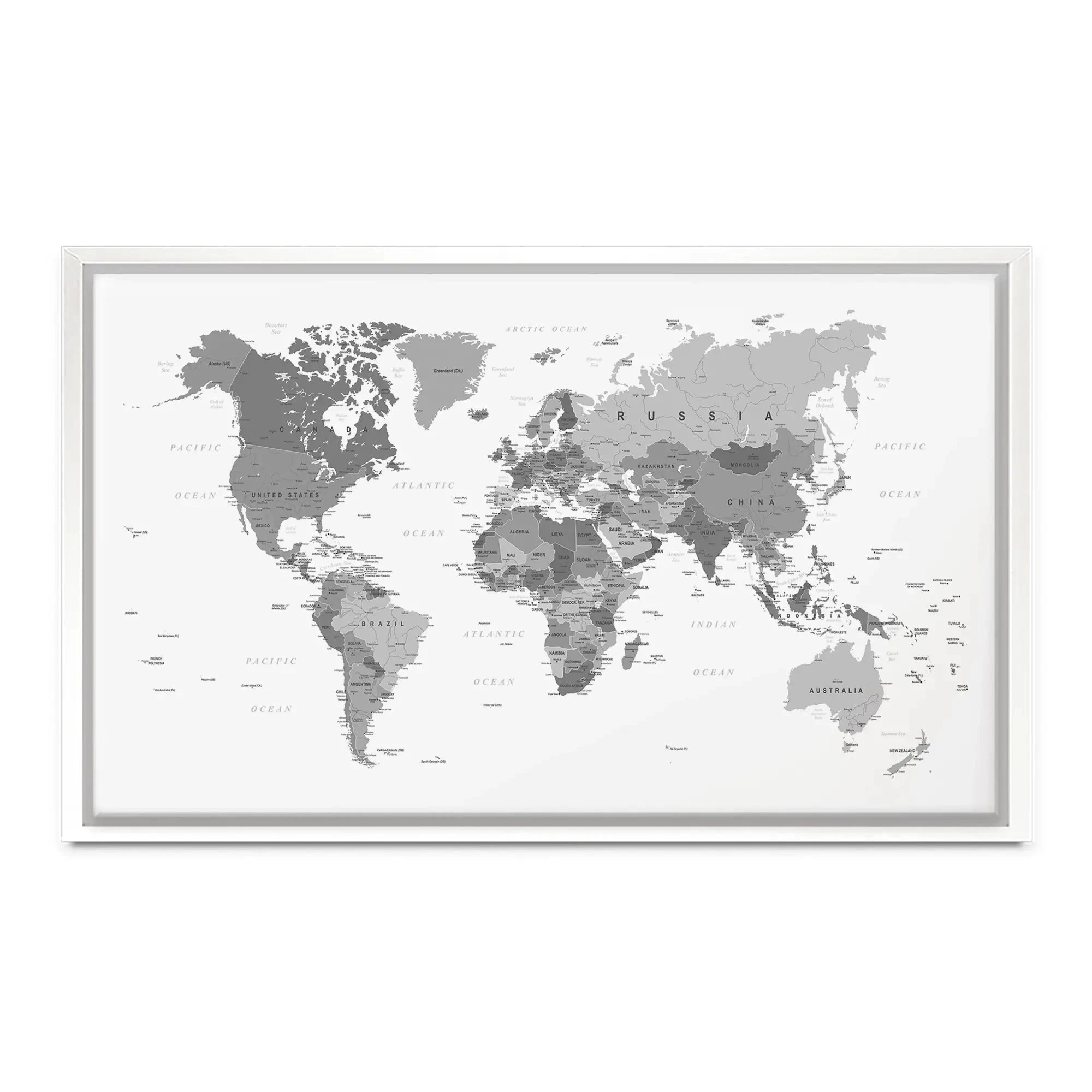 World Map Black & White Canvas Print World Map Black & White Canvas Print | World map canvas artwork wall art product H Goossens