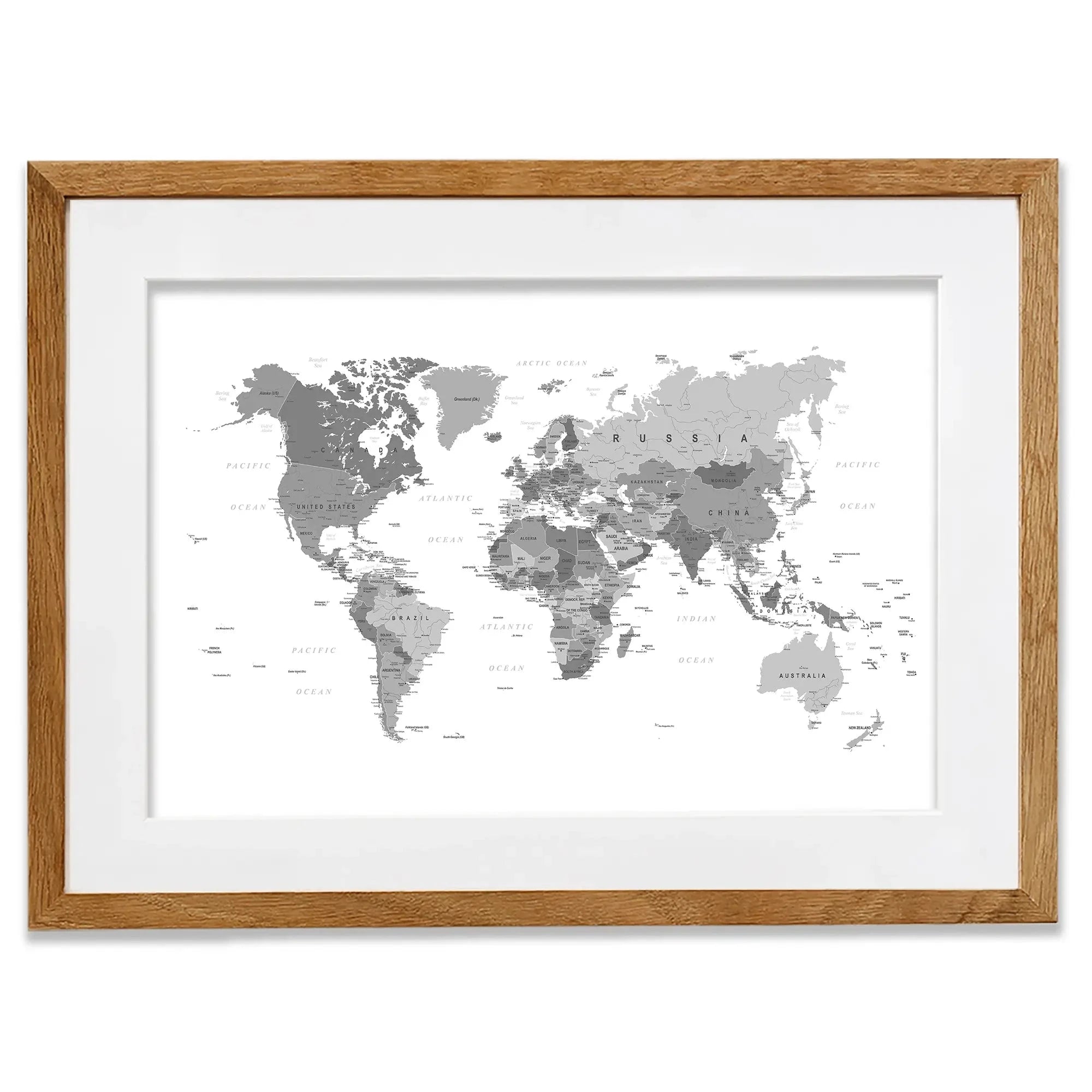 World Map Black & White Framed Art Print World Map Black & White Framed Art Print | World Map Black & White Art wall art product H Goossens