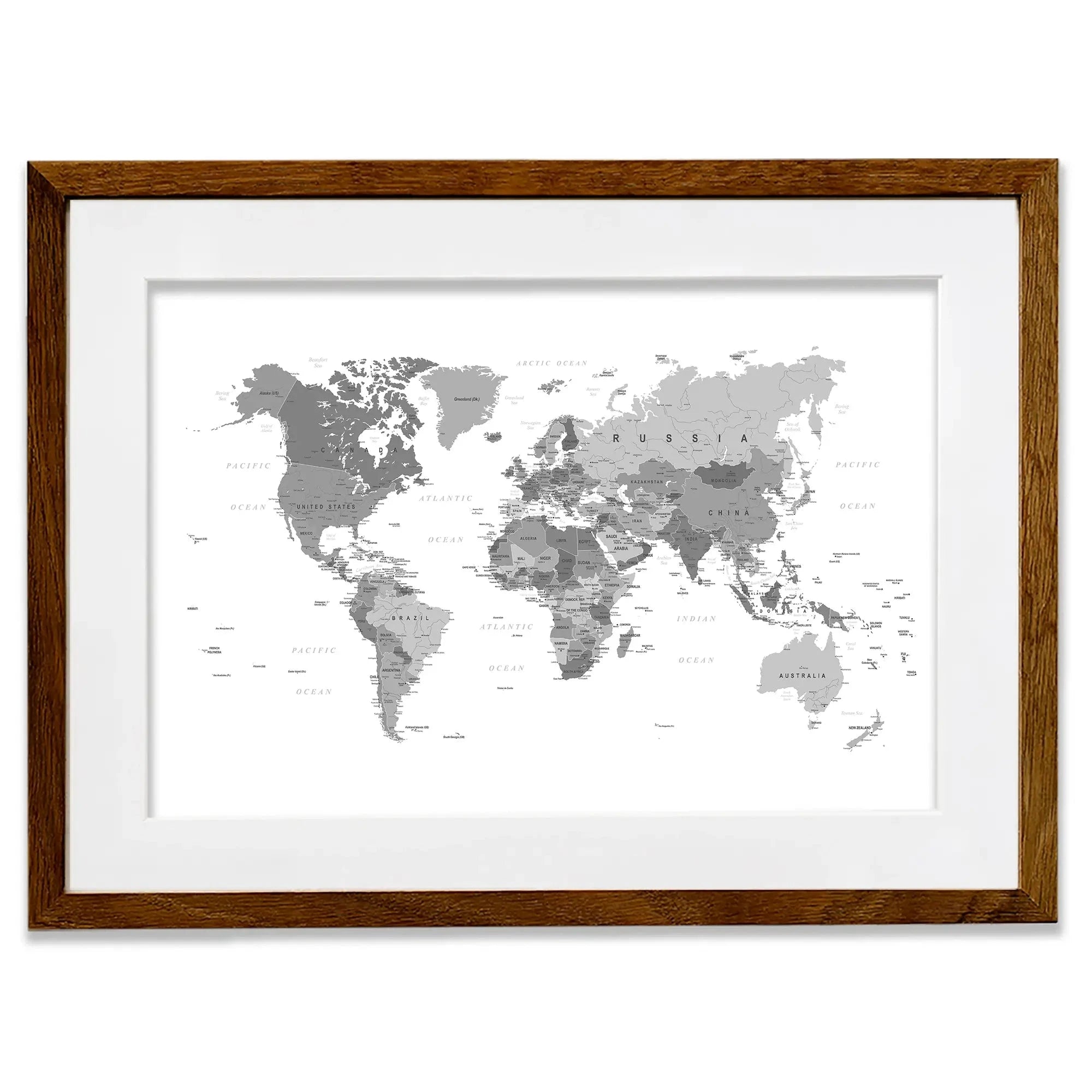 World Map Black & White Framed Art Print World Map Black & White Framed Art Print | World Map Black & White Art wall art product H Goossens